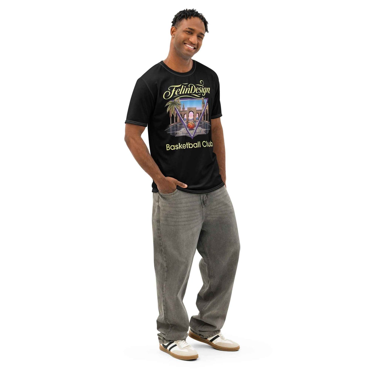 FelinDesign BasketBall Club Men's Cotton Crew Neck T-Shirt