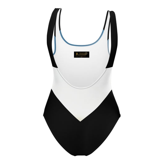 Blue Surf Minimalist Chic One-Piece Swimwear | Solid Color Collection | 2026 Summer Essentials felindesign Blue surf - FelinDesign