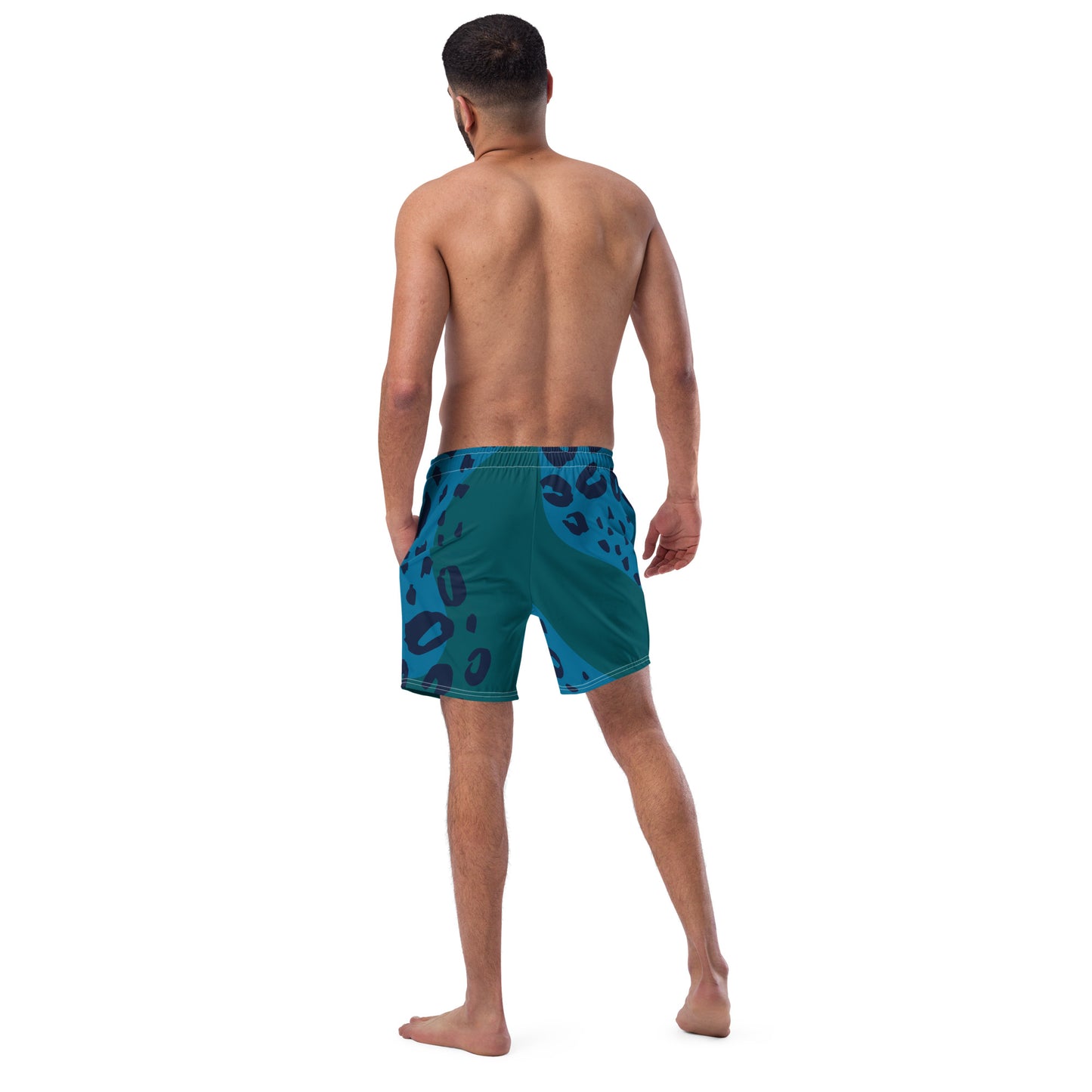 Swim Shorts "Teal Abyss" – Beach Boxer with Organic Pattern - FelinDesign