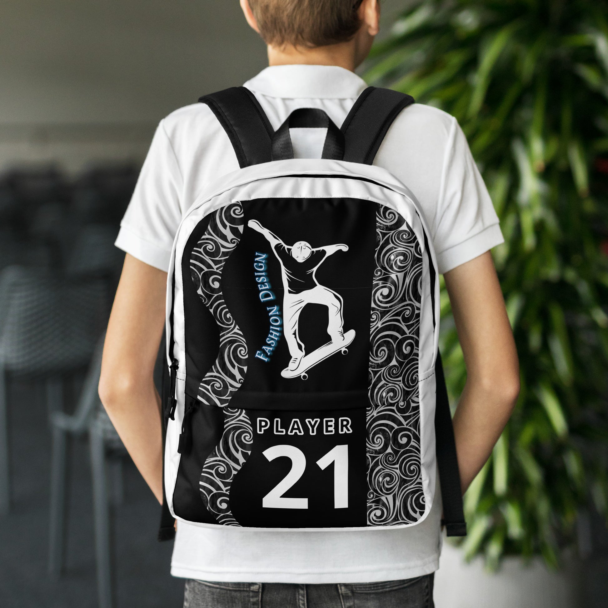 FelinDesign Backpack for Men and Women | Waterproof Medium Travel and Sport Bag with Laptop Pocket | Stylish Skateboard-Inspired Design - FelinDesign
