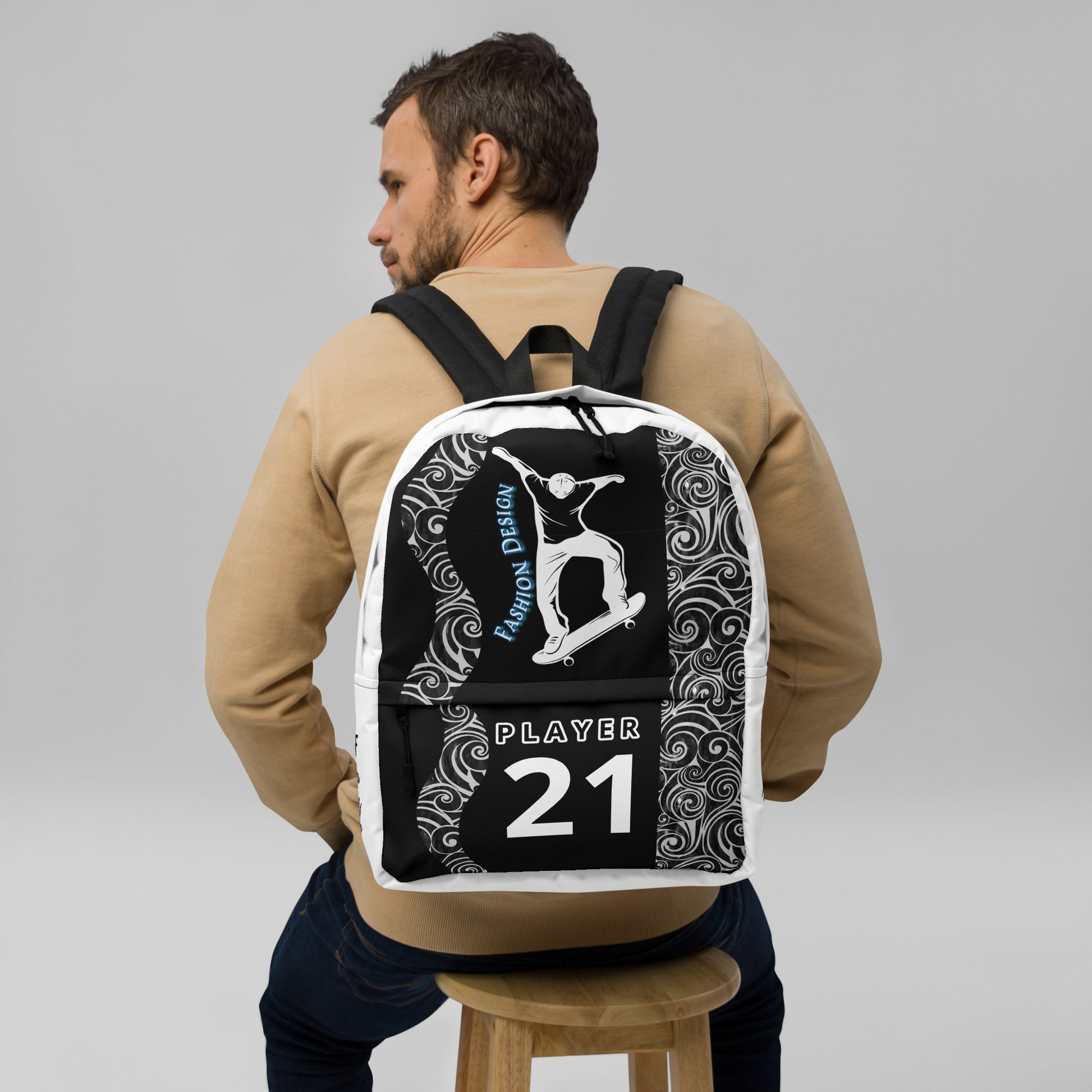FelinDesign Backpack for Men and Women | Waterproof Medium Travel and Sport Bag with Laptop Pocket | Stylish Skateboard-Inspired Design - FelinDesign