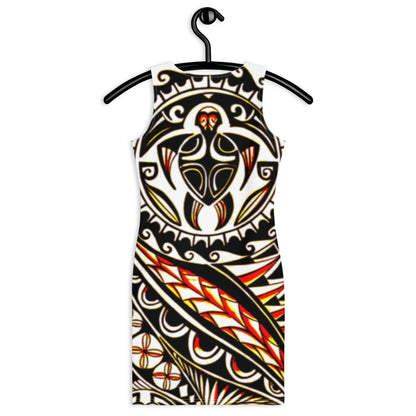 FelinDesign Elegant Maori Style Bodycon Dress for Women Stretch Casual Ceremony - FelinDesign