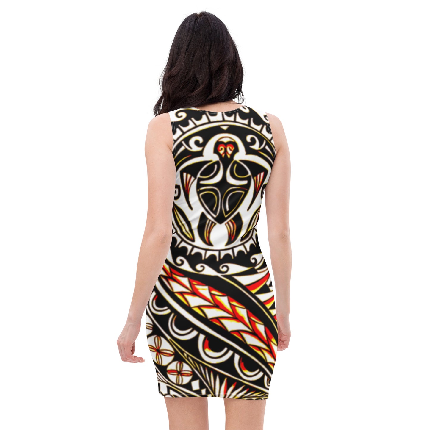 FelinDesign Elegant Maori Style Bodycon Dress for Women Stretch Casual Ceremony - FelinDesign