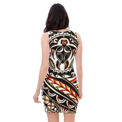 FelinDesign Elegant Maori Style Bodycon Dress for Women Stretch Casual Ceremony - FelinDesign