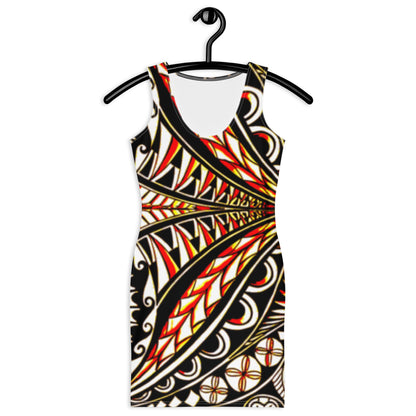 FelinDesign Elegant Maori Style Bodycon Dress for Women Stretch Casual Ceremony - FelinDesign