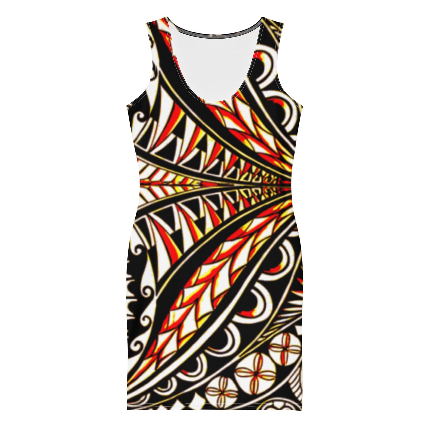 FelinDesign Elegant Maori Style Bodycon Dress for Women Stretch Casual Ceremony - FelinDesign