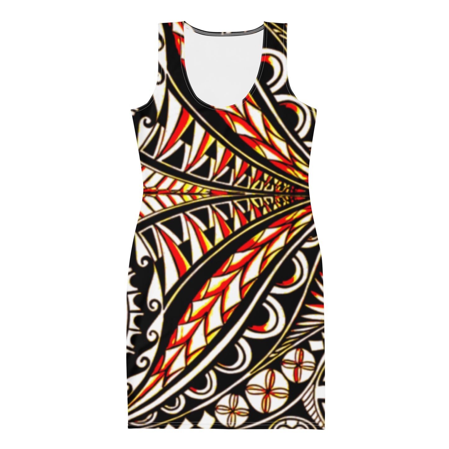 FelinDesign Elegant Maori Style Bodycon Dress for Women Stretch Casual Ceremony - FelinDesign