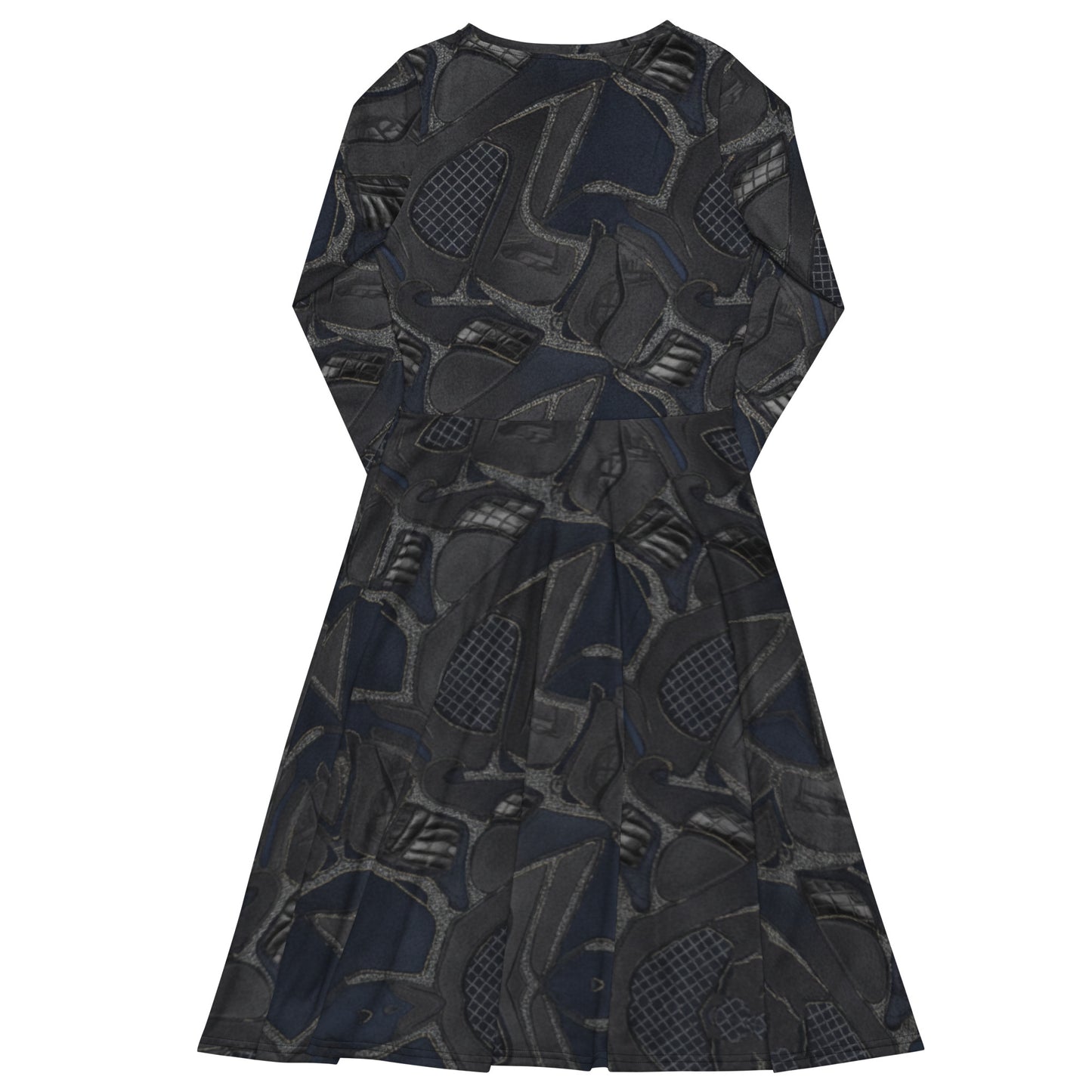 All-over print long sleeve midi dress - FelinDesign