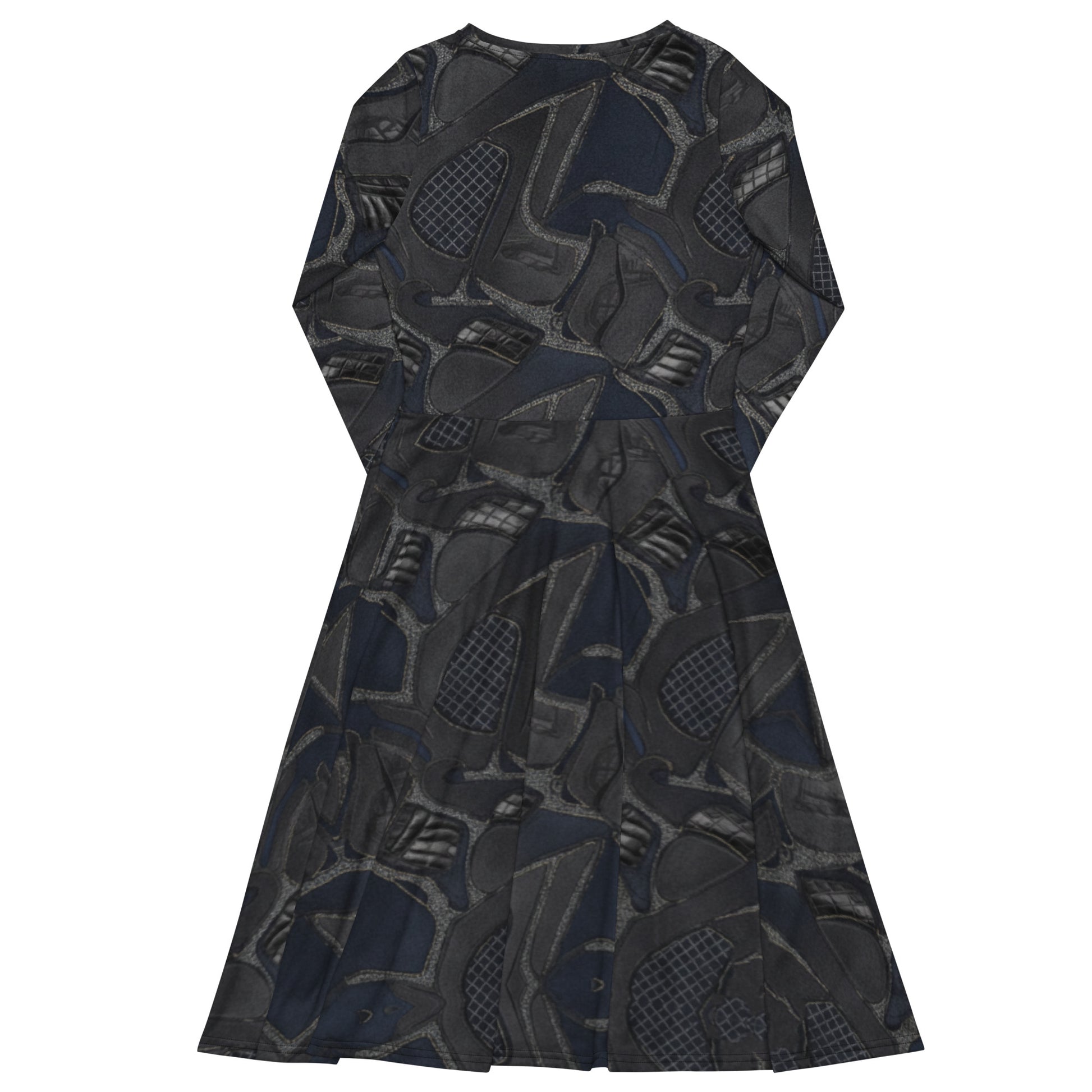 All-over print long sleeve midi dress - FelinDesign
