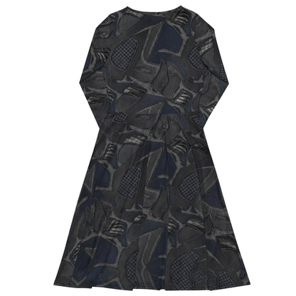 All-over print long sleeve midi dress - FelinDesign