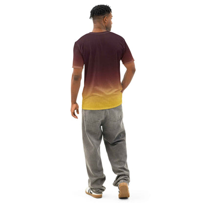 Men’s cotton crew neck t-shirt black/Yellow