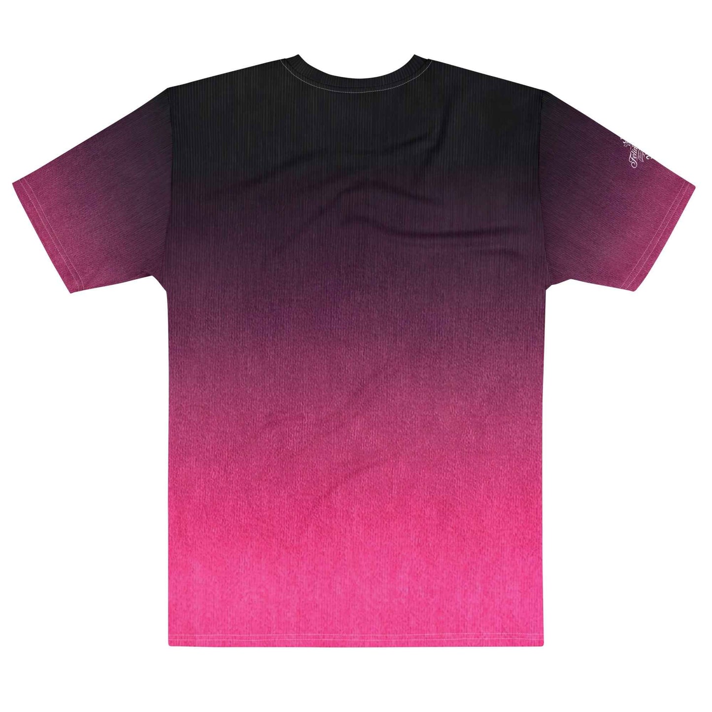 Men’s cotton crew neck t-shirt Unisex black/Fuchsia