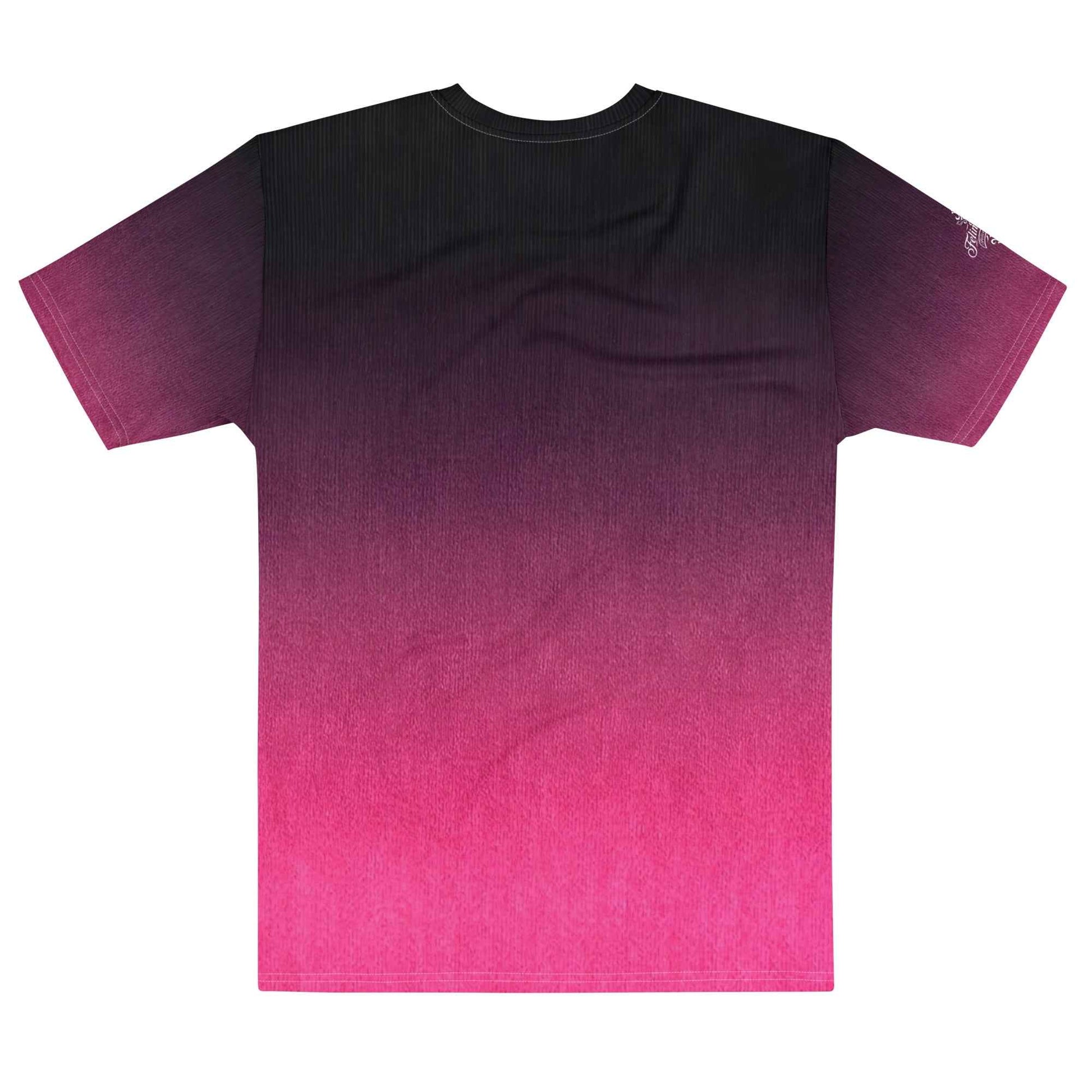 Men’s cotton crew neck t-shirt Unisex black/Fuchsia