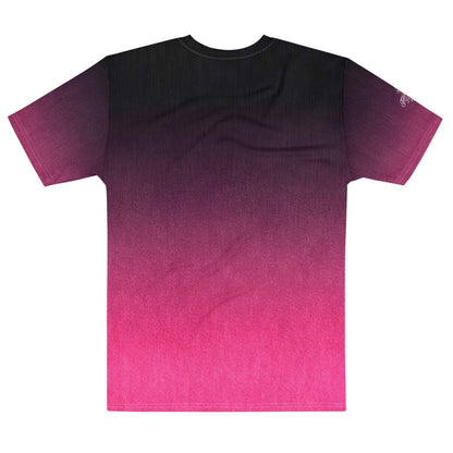 Men’s cotton crew neck t-shirt Unisex black/Fuchsia