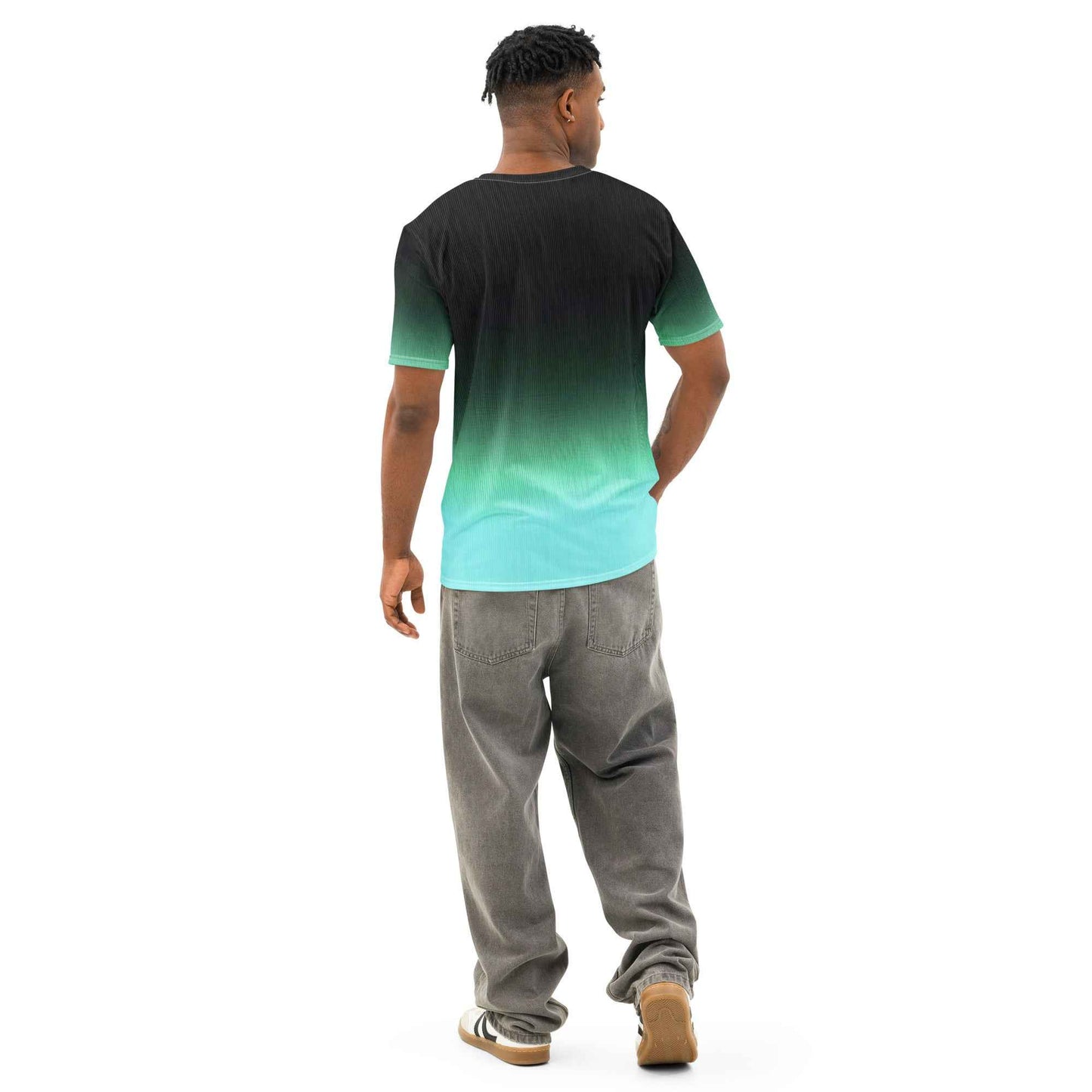 Men’s cotton crew neck t-shirt Unisex black/Pastel green