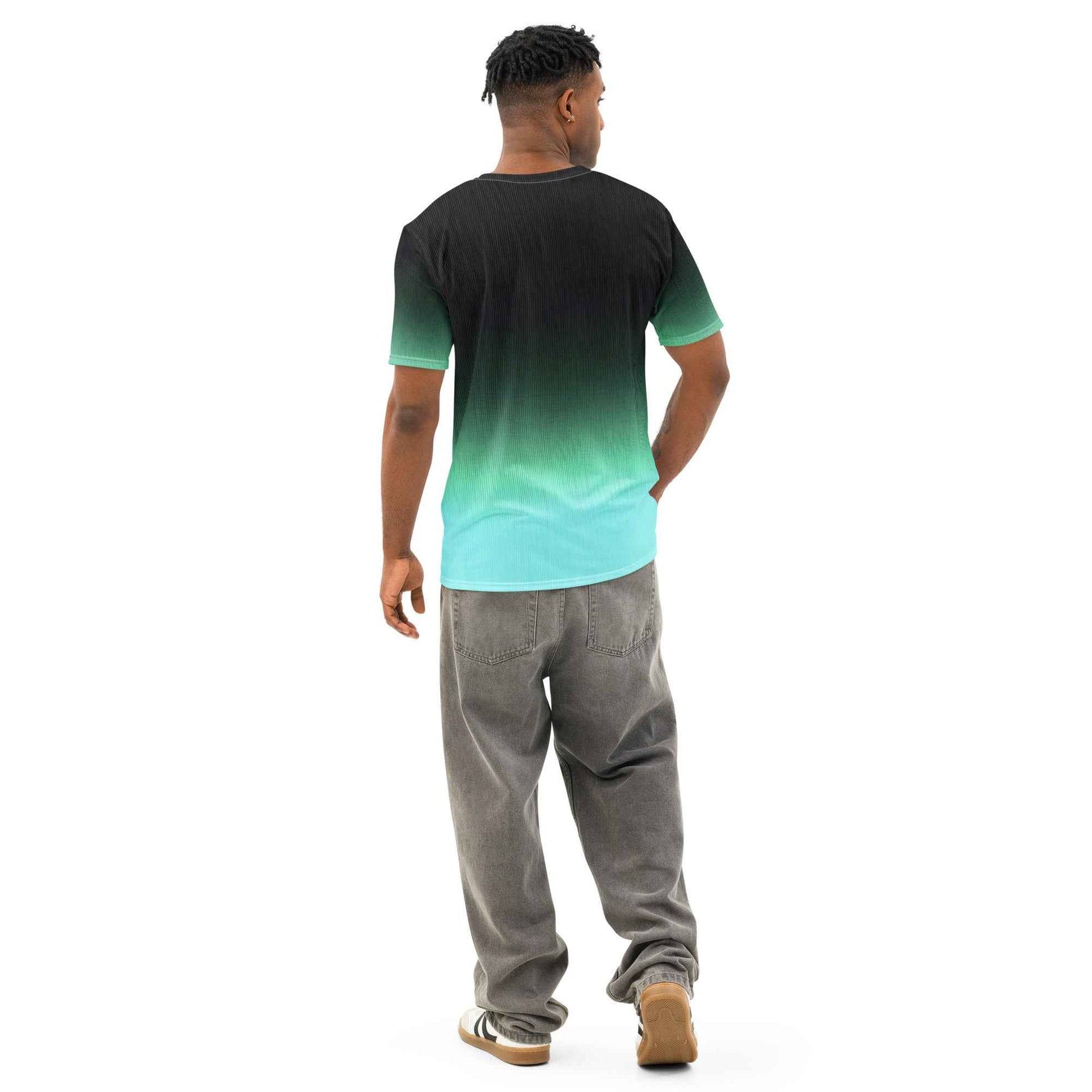 Men’s cotton crew neck t-shirt Unisex black/Pastel green