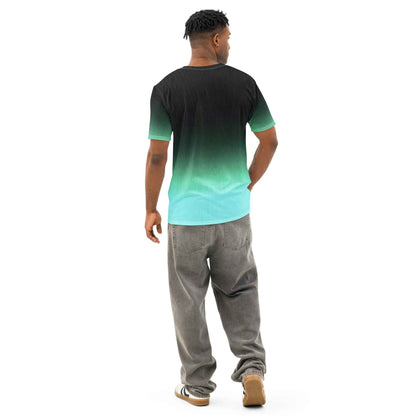 Men’s cotton crew neck t-shirt Unisex black/Pastel green