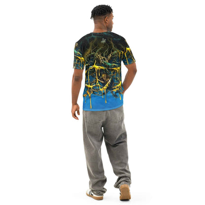 FelinDesign Toxic Blue Men's Cotton Crew Neck T-Shirt