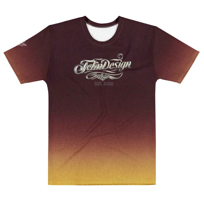 Men’s cotton crew neck t-shirt black/Yellow