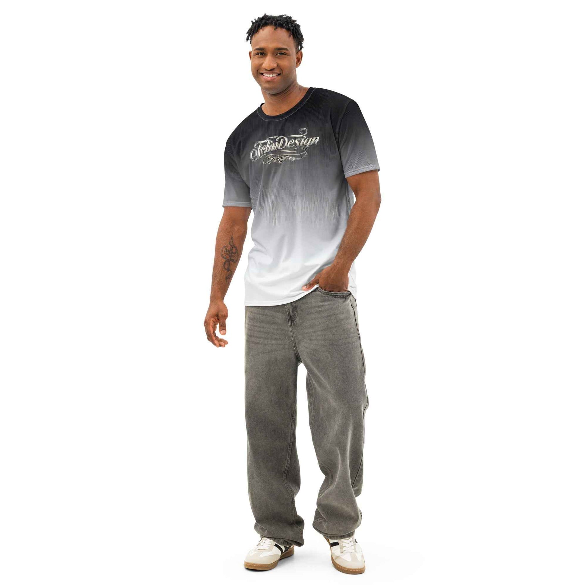 Men’s cotton crew neck t-shirt black/White