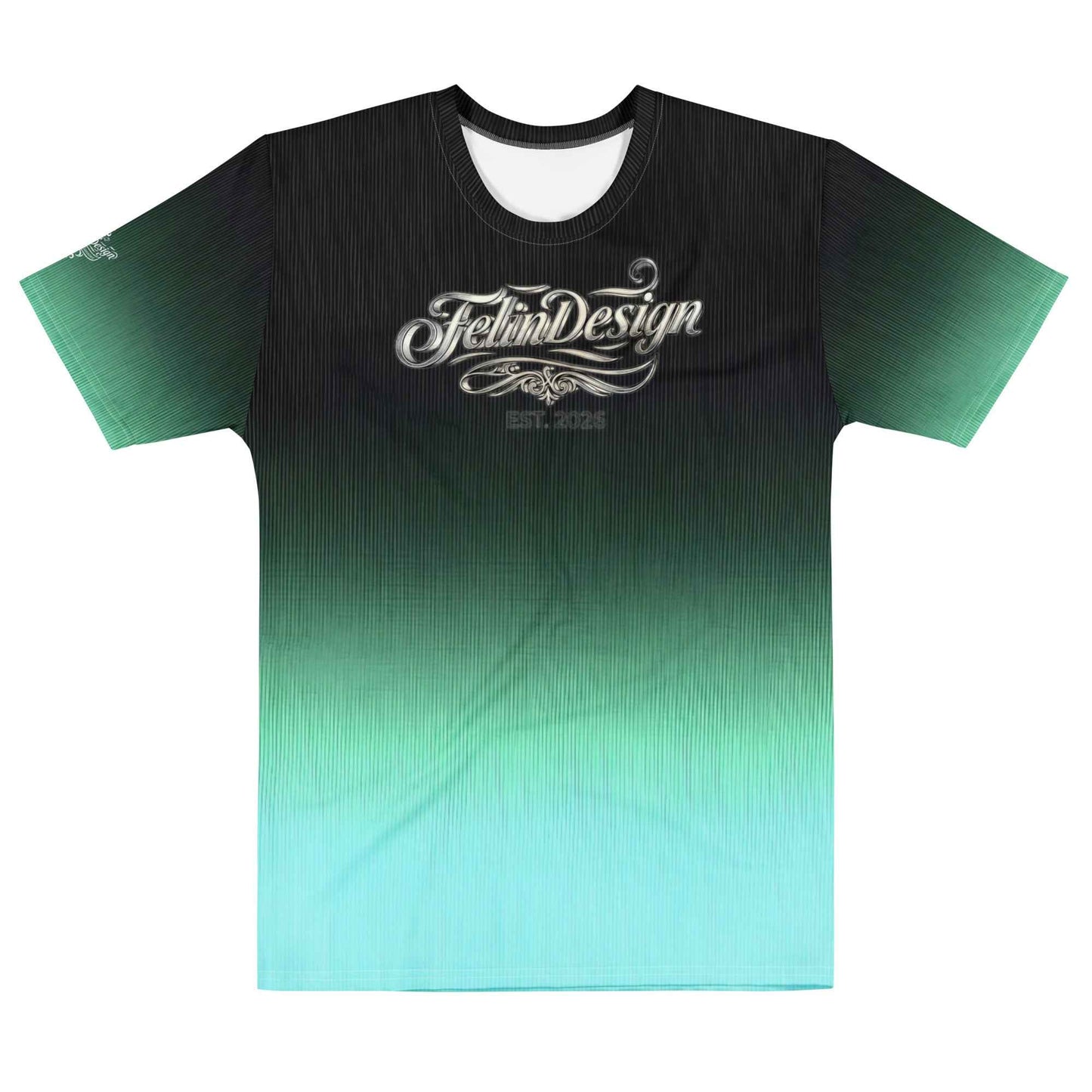 Men’s cotton crew neck t-shirt Unisex black/Pastel green