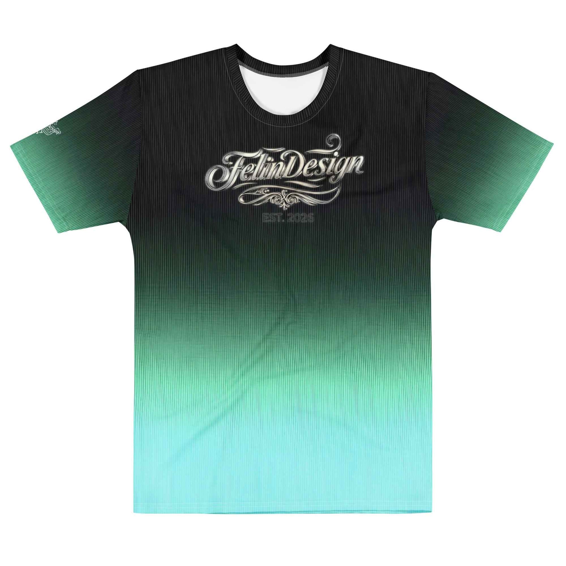 Men’s cotton crew neck t-shirt Unisex black/Pastel green