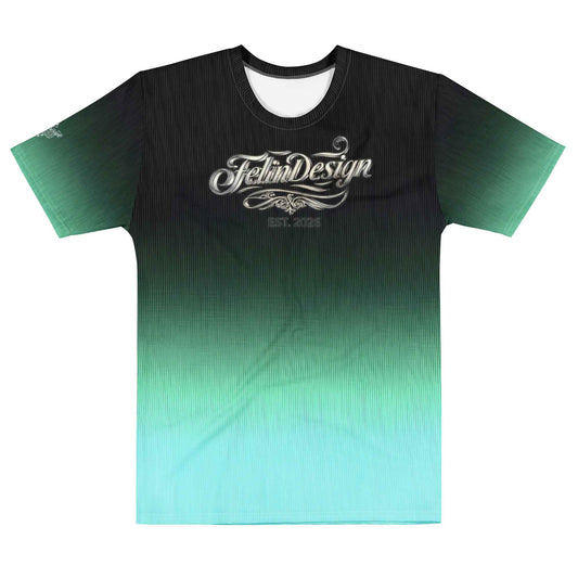 Men’s cotton crew neck t-shirt Unisex black/Pastel green