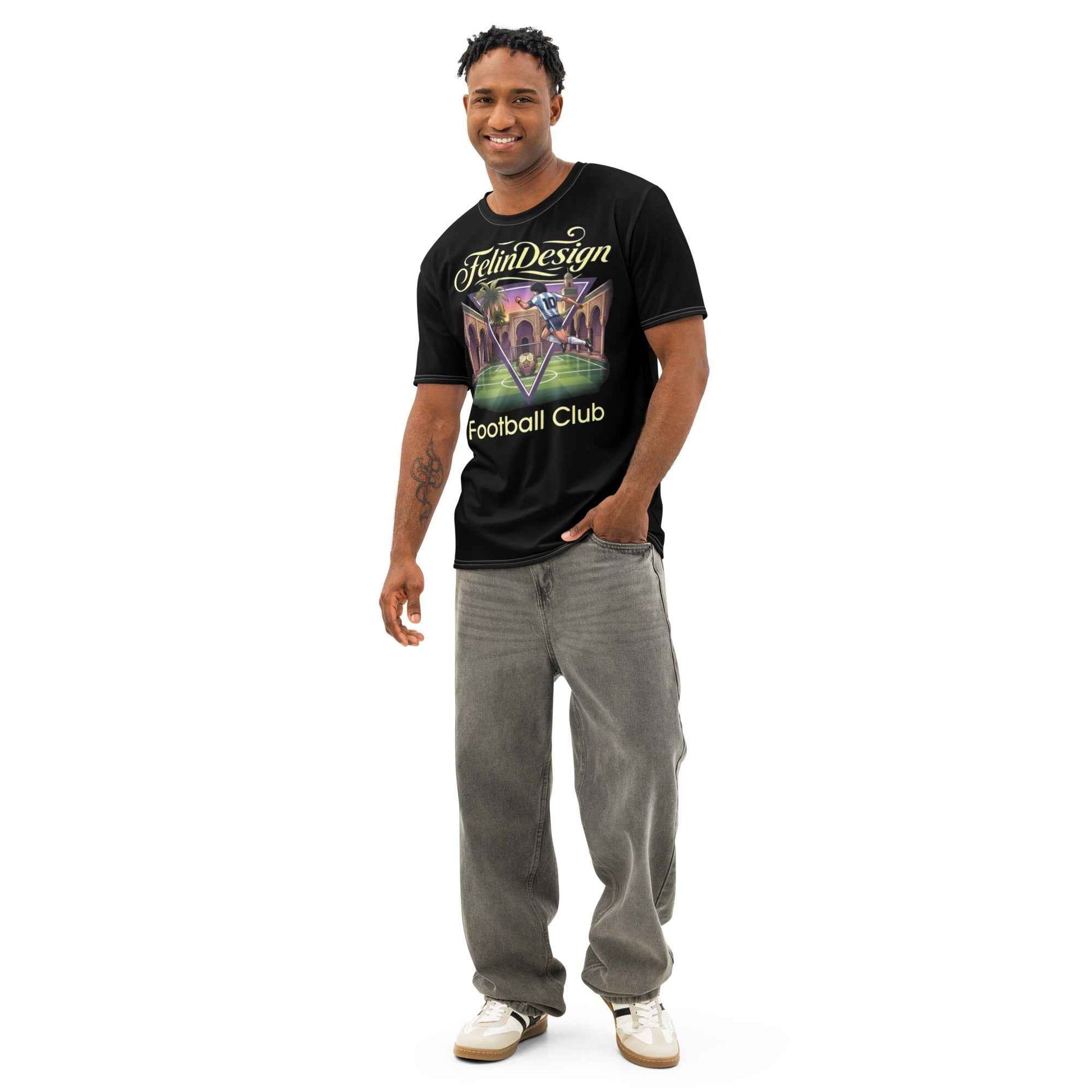 FelinDesign football Club Men's Cotton Crew Neck T-Shirt