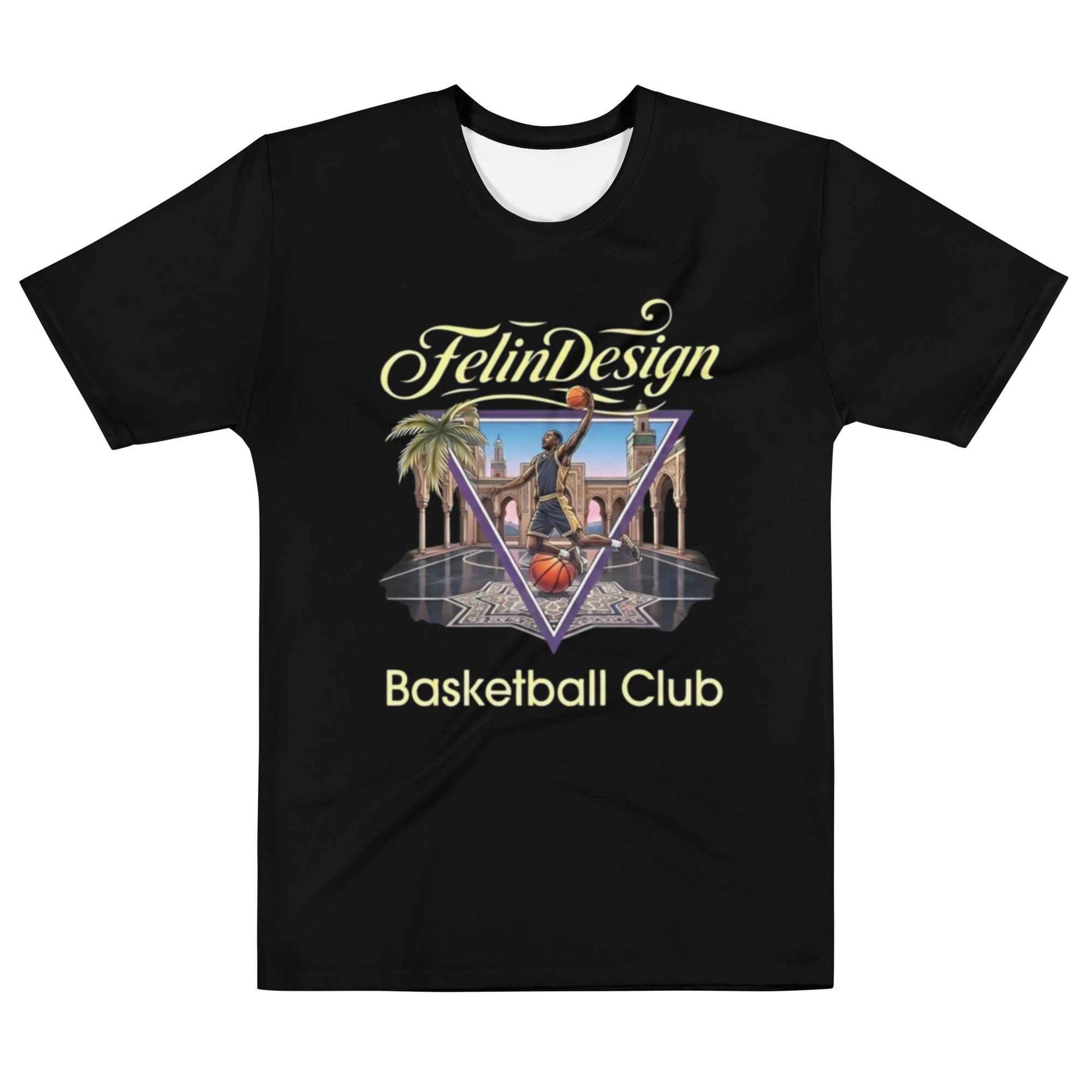 FelinDesign Jump BasketBall Club Men's Cotton Crew Neck T-Shirt