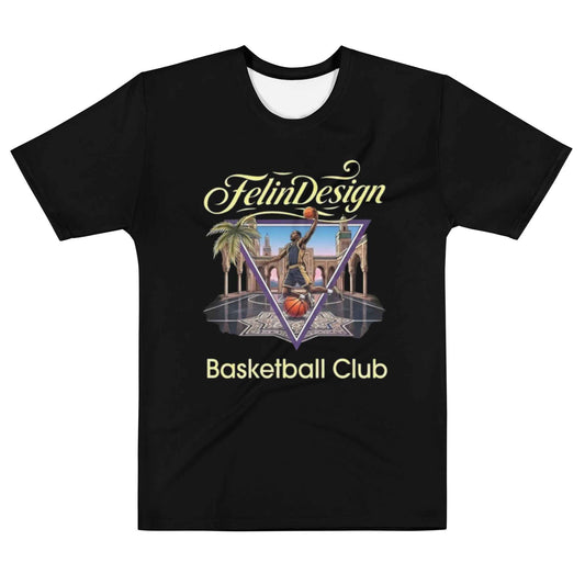FelinDesign Jump BasketBall Club Men's Cotton Crew Neck T-Shirt