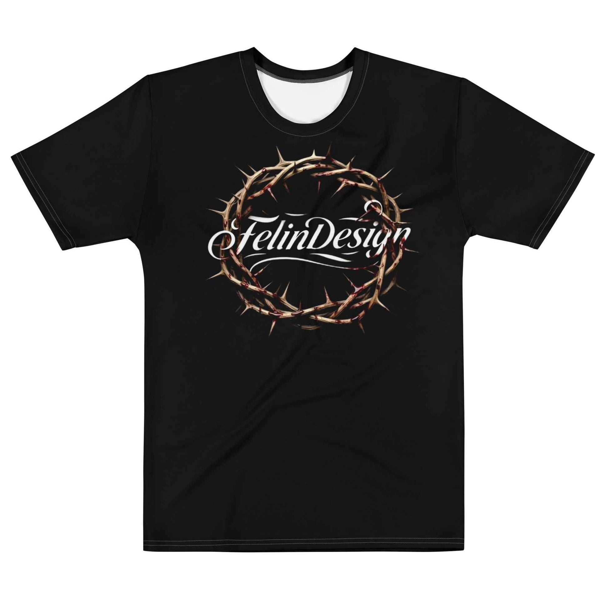FelinDesign Sacred Apparel Crown of Thorns Men's Cotton Crew Neck T-Shirt