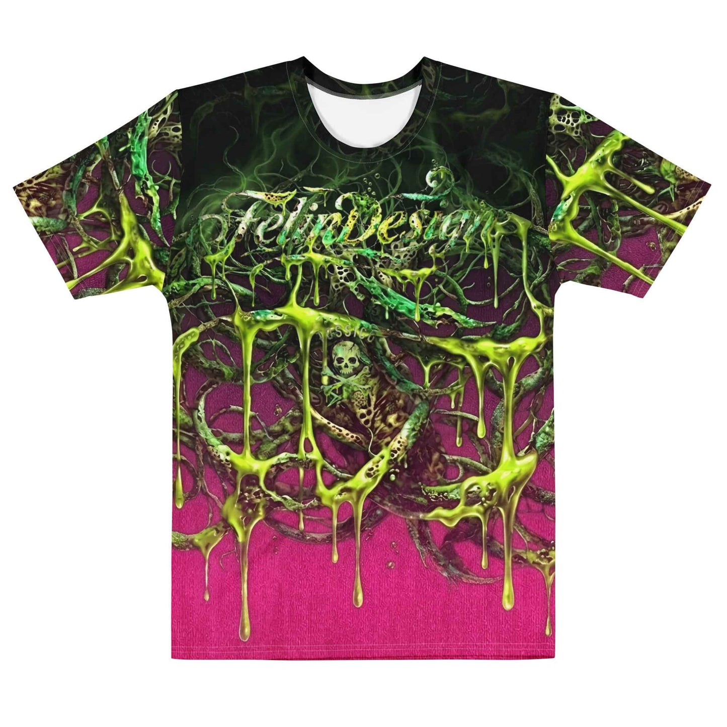 FelinDesign Toxic fuchsia Men's Cotton Crew Neck T-Shirt