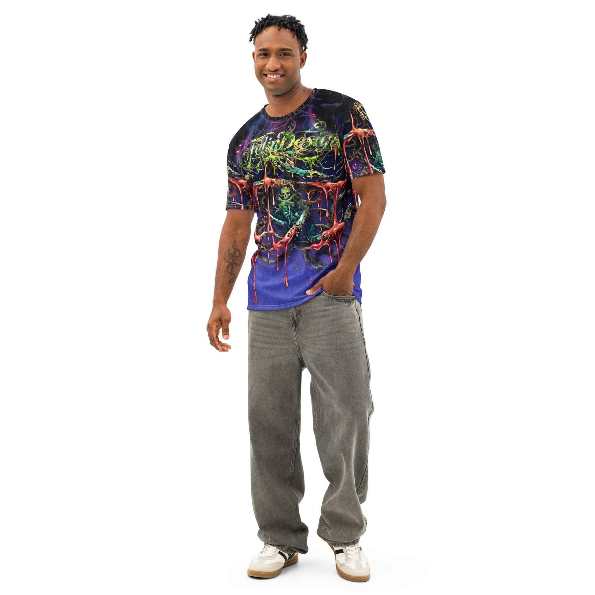 FelinDesign Toxic Viola Men's Cotton Crew Neck T-Shirt