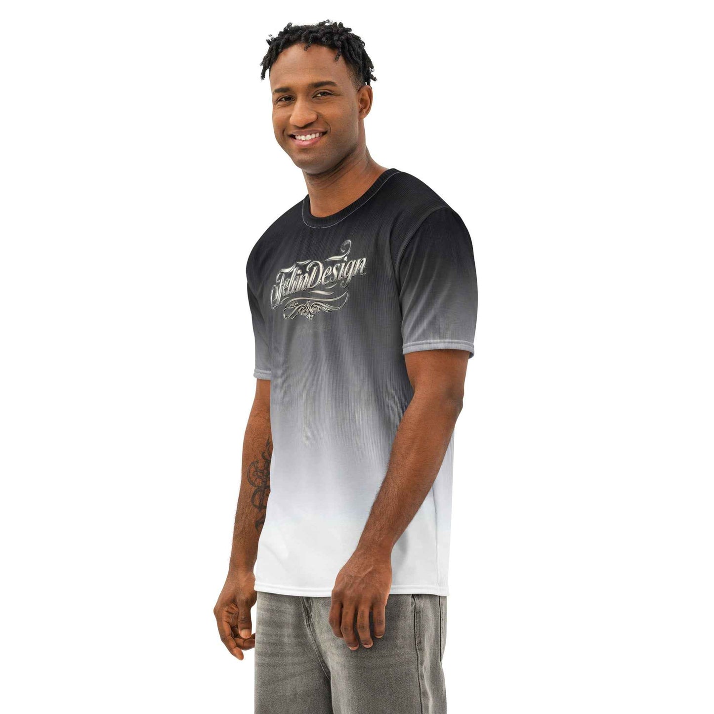 Men’s cotton crew neck t-shirt black/White