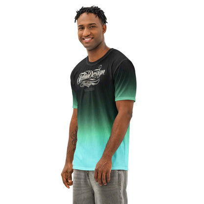 Men’s cotton crew neck t-shirt Unisex black/Pastel green