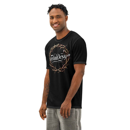 FelinDesign Sacred Apparel Crown of Thorns Men's Cotton Crew Neck T-Shirt