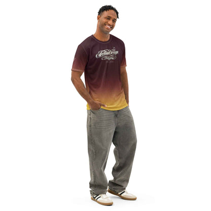 Men’s cotton crew neck t-shirt black/Yellow