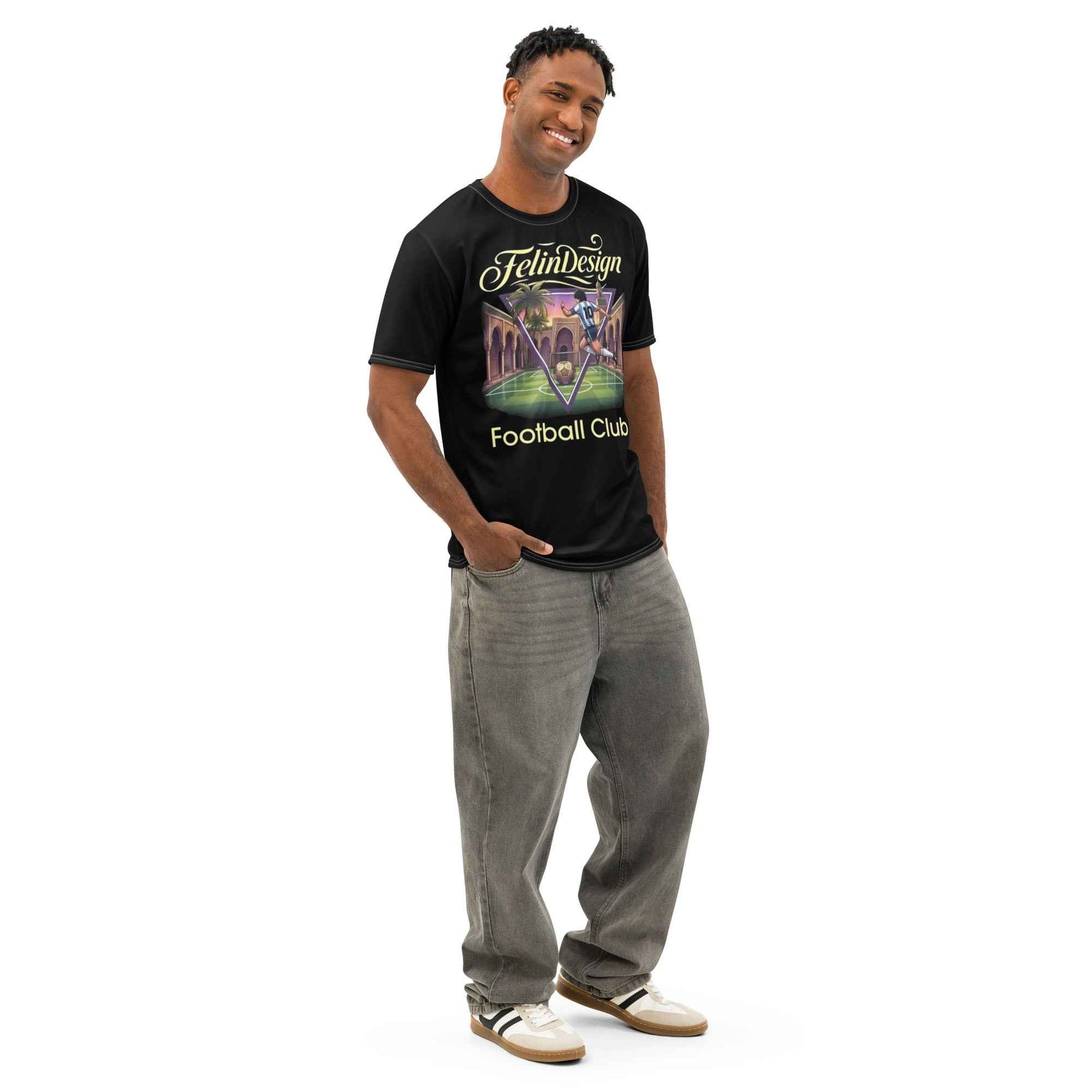 FelinDesign football Club Men's Cotton Crew Neck T-Shirt