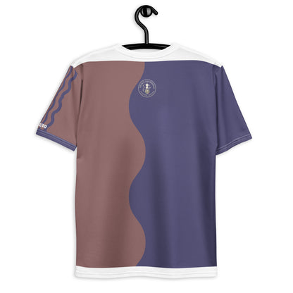 FelinDesign 50 Collection Men's Elegant Blue and Brown T-Shirt, Casual Men's Italian Fashion T-Shirt, Comfort Fit - FelinDesign
