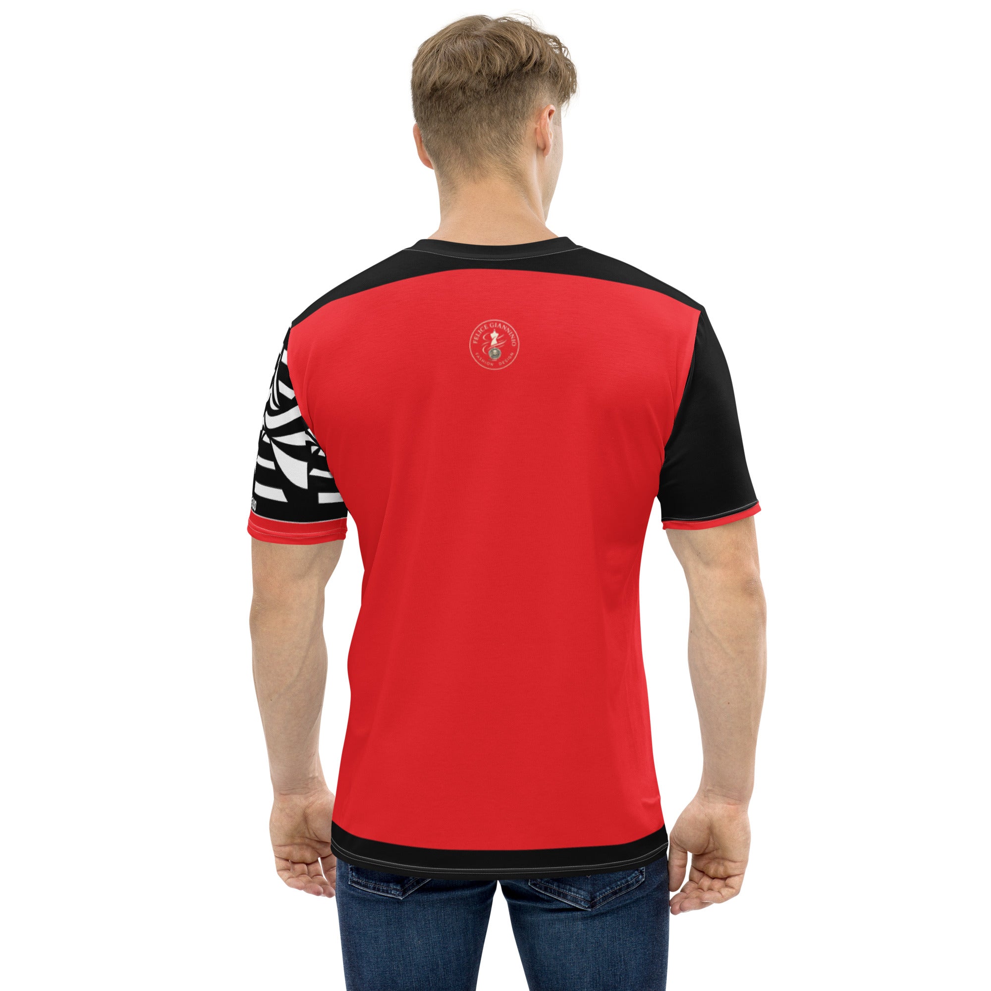 FelinDesign /500 Collection Men's Elegant Red Slim Fit Soft Cotton Casual Fashion T-Shirt - FelinDesign