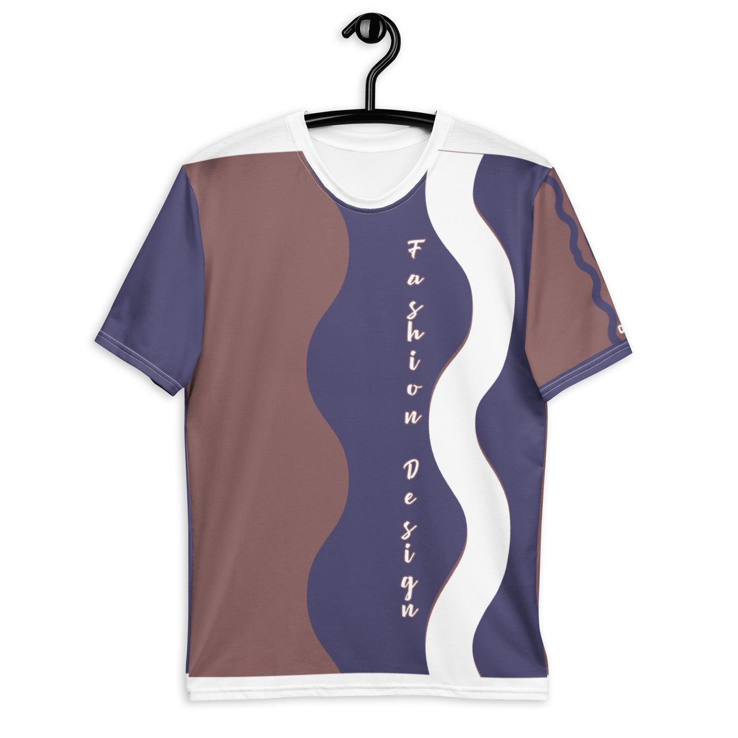 FelinDesign 50 Collection Men's Elegant Blue and Brown T-Shirt, Casual Men's Italian Fashion T-Shirt, Comfort Fit - FelinDesign