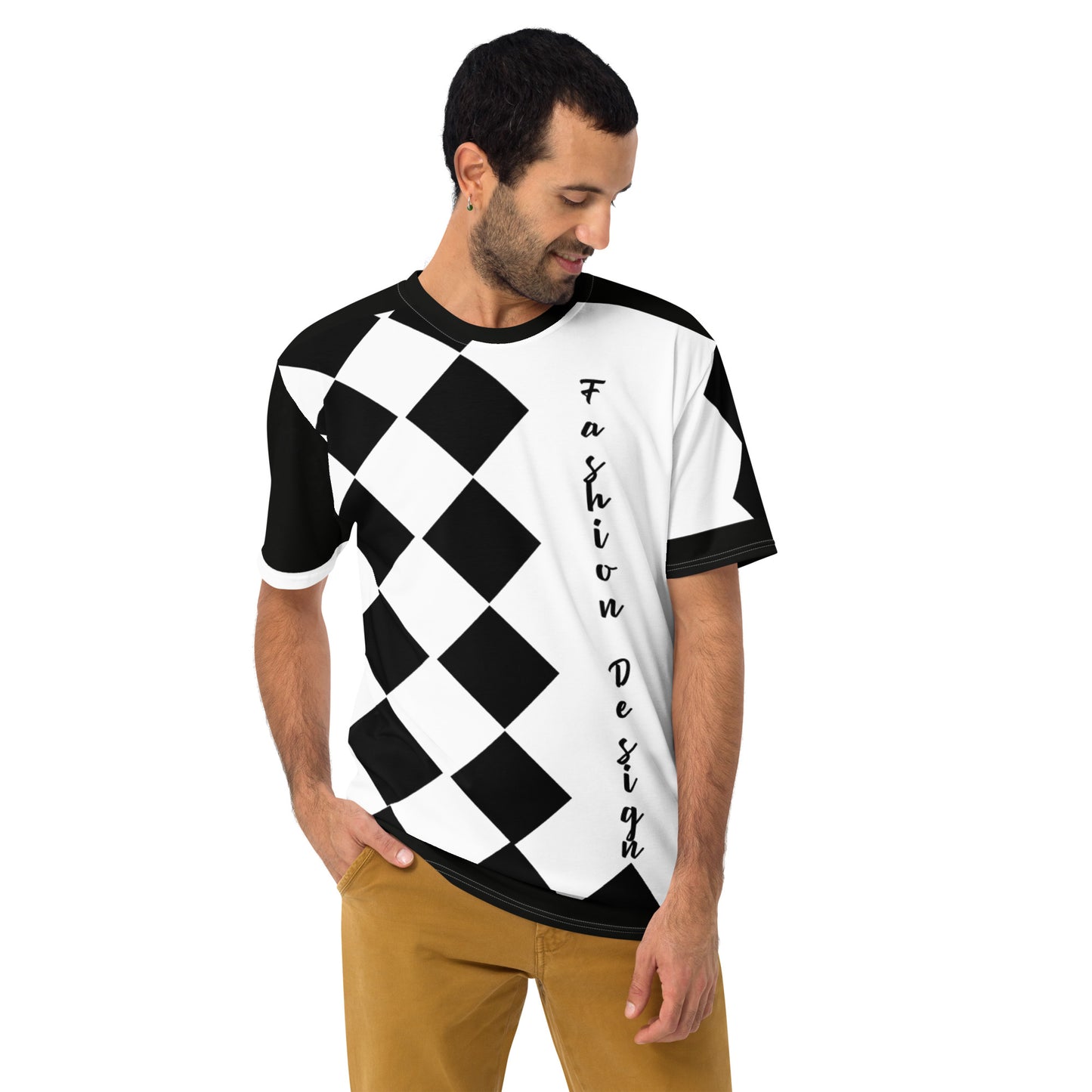 FelinDesign Men's Elegant Soft Cotton T-Shirt, Casual Shirt with Feline Art Print, Autumn Winter Men's Fashion - FelinDesign