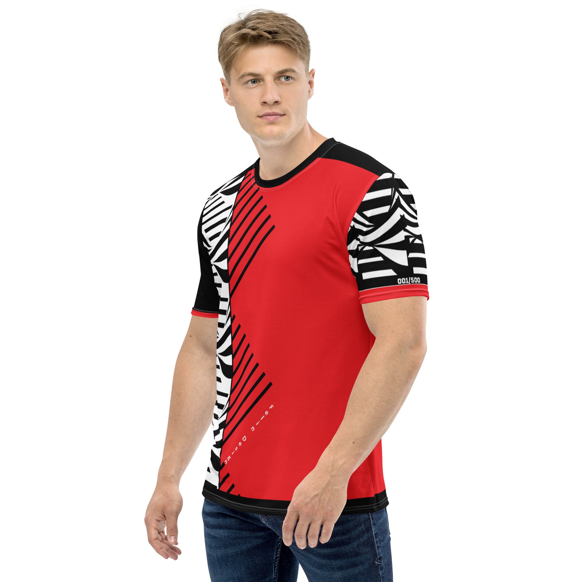 FelinDesign /500 Collection Men's Elegant Red Slim Fit Soft Cotton Casual Fashion T-Shirt - FelinDesign