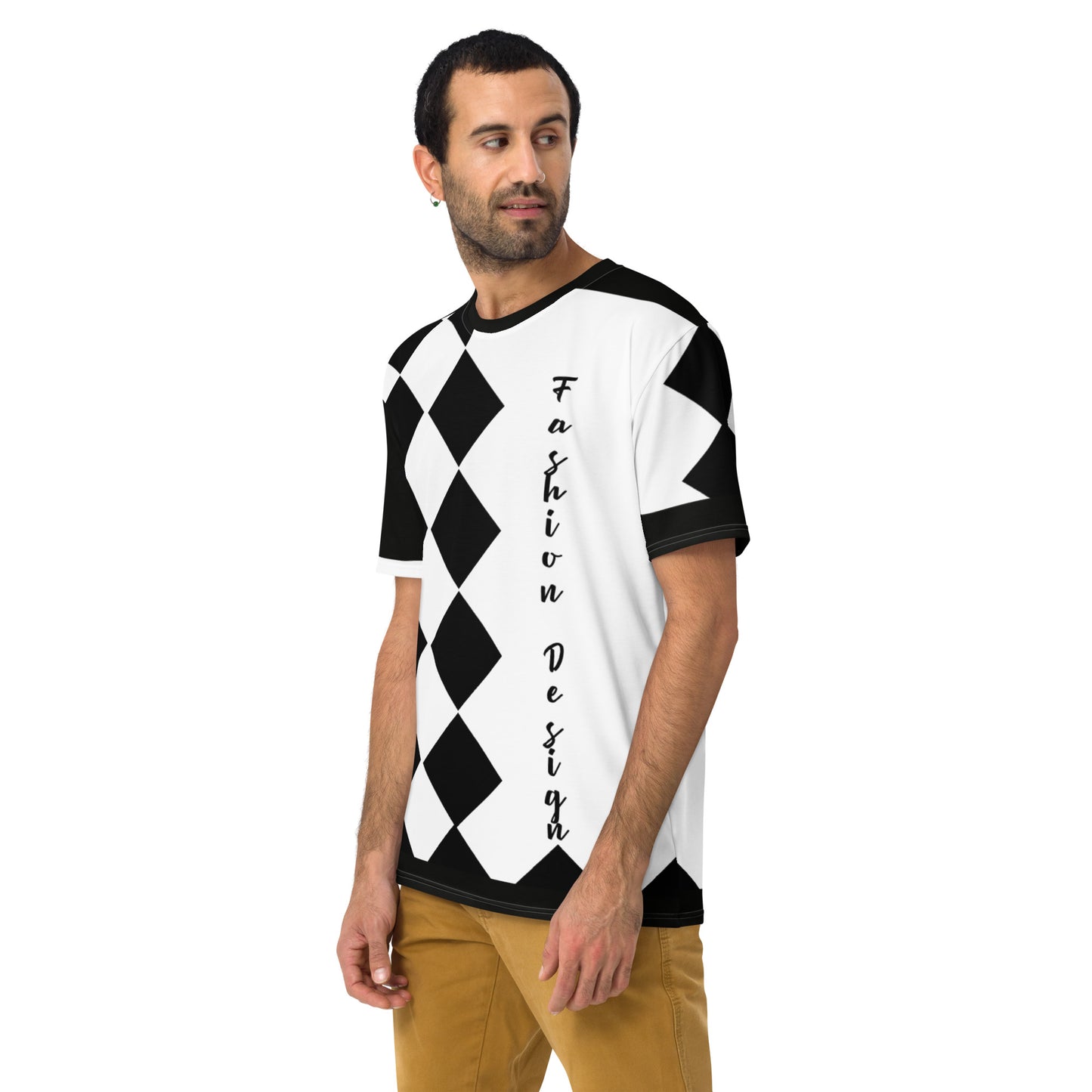 FelinDesign Men's Elegant Soft Cotton T-Shirt, Casual Shirt with Feline Art Print, Autumn Winter Men's Fashion - FelinDesign