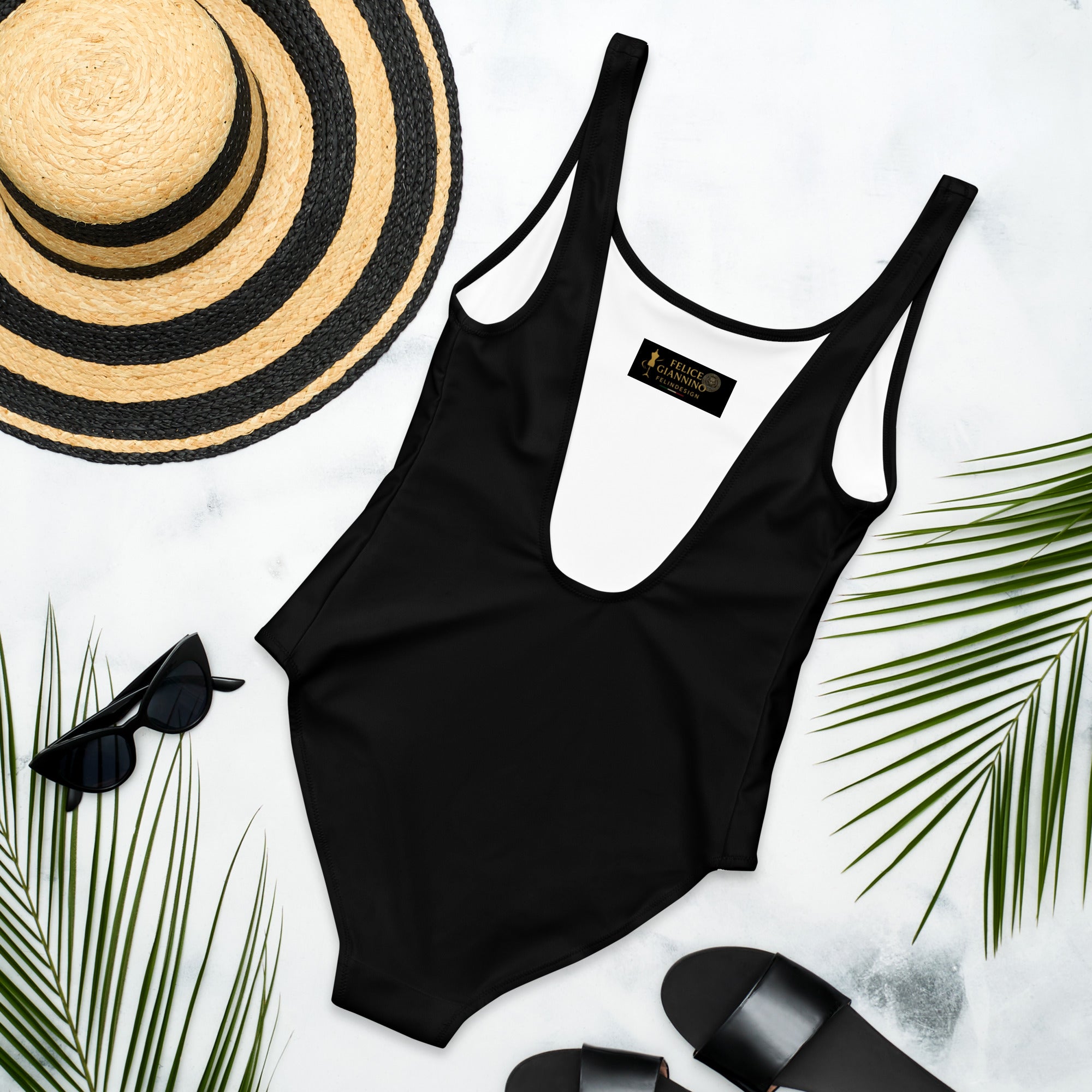 Black Minimal Chic One-Piece Swimsuit 2026 | Women's Solid-Color Beachwear | Summer Essentials Collection FelinDesign - FelinDesign