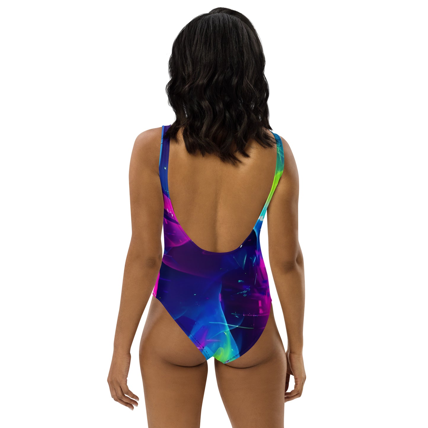 Women's One-Piece Swimsuit with Multicolored Abstract Pattern - Ideal for the Pool and Swimming felindesign - FelinDesign