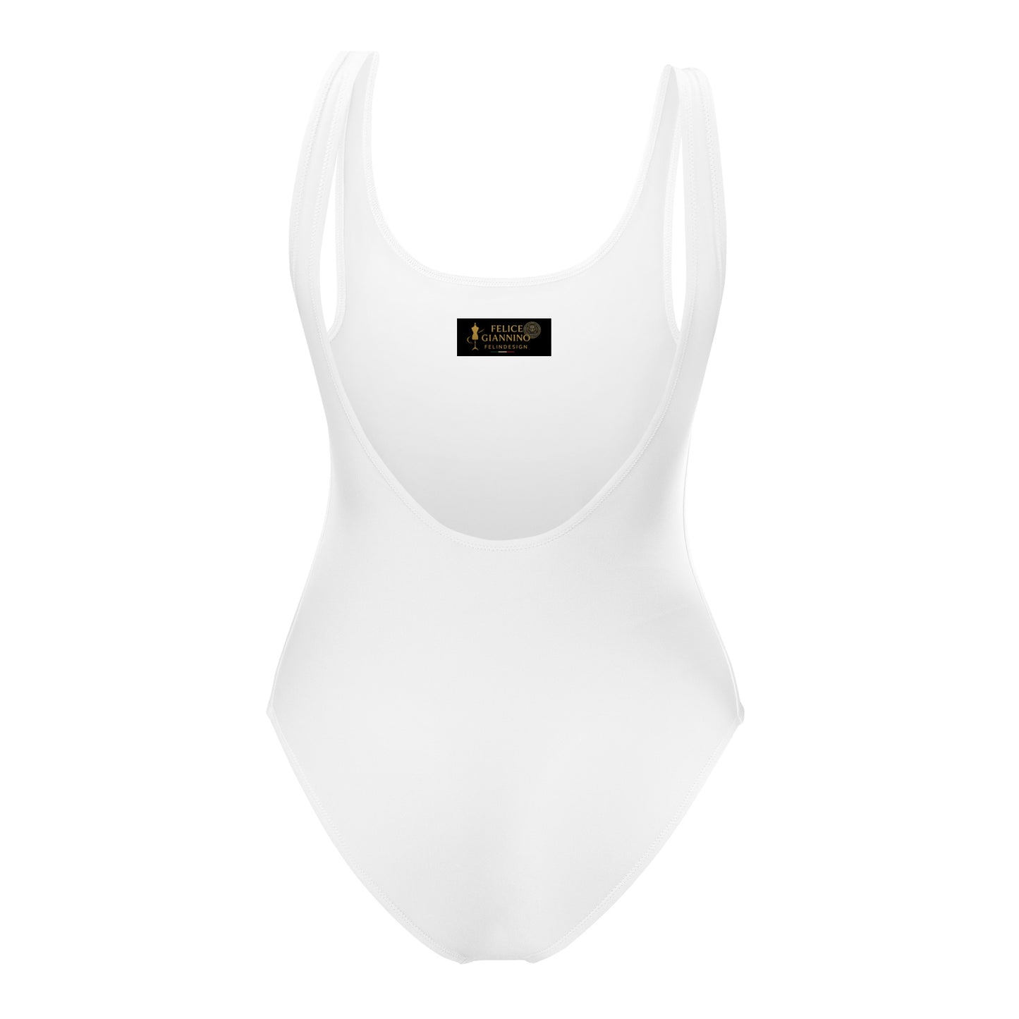 Optic white Minimalist Chic One-Piece Swimwear | Solid Color Collection | 2026 Summer Essentials felindesign - FelinDesign