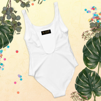 Optic white Minimalist Chic One-Piece Swimwear | Solid Color Collection | 2026 Summer Essentials felindesign - FelinDesign