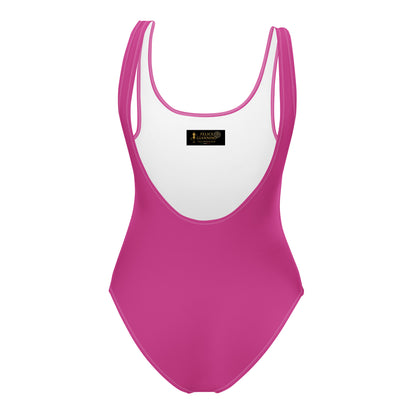 Deep cherry Minimalist Chic One-Piece Swimwear | Solid Color Collection | 2026 Summer Essentials felindesign - FelinDesign