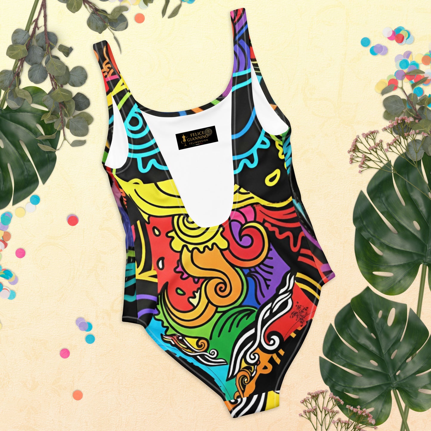 Women's Rainbow One-Piece Swimsuit - Recycled Chlorine-Resistant Fabric | FelinDesign - FelinDesign